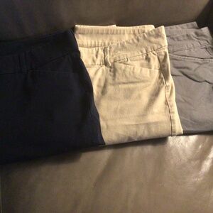 Old Navy Pixie Khaki, Lot of 3, Navy, Tan, Gray